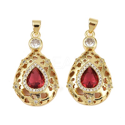 Brass Micro Pave Cubic Zirconia Pendants KK-S526-20G-A-1