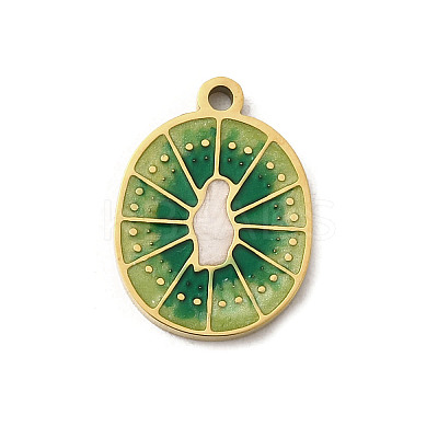 304 Stainless Steel Enamel Pendants STAS-I335-02G-03-1
