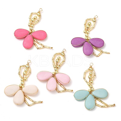 Handmade Electroplated Synthetic Non-magnetic Hematite & Glass Big Pendants PALLOY-JF02960-1