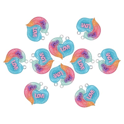10 Sets Gradient Color Opaque Resin Pendants RESI-SZ0001-91G-1