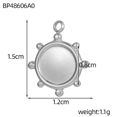 304 Stainless Steel Pendants Cabochon Setting STAS-OY009-60P-1