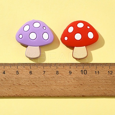 8Pcs 4 Colors Mushroom Food Grade Eco-Friendly Silicone Focal Beads SIL-FS0001-10-1