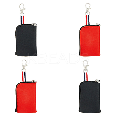4Pcs 2 Colors PU Leather Waist Bag with Zipper KBAG-HY0001-01-1