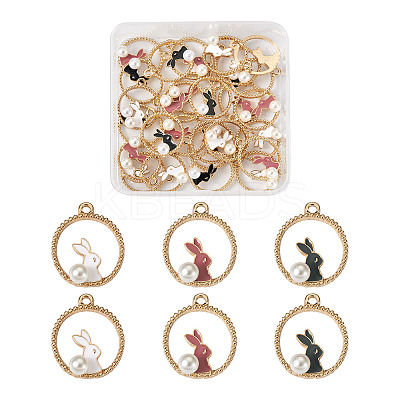 30Pcs 3 Colors Zinc Alloy Enamel Pendants ENAM-KS0001-06-1