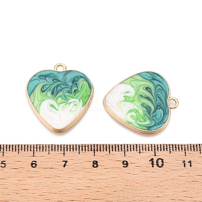 Rack Plating Alloy Enamel Pendants ENAM-N056-366KCG-02-1