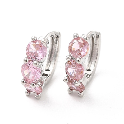 Cubic Zirconia Hoop Earrings EJEW-P213-16P-1
