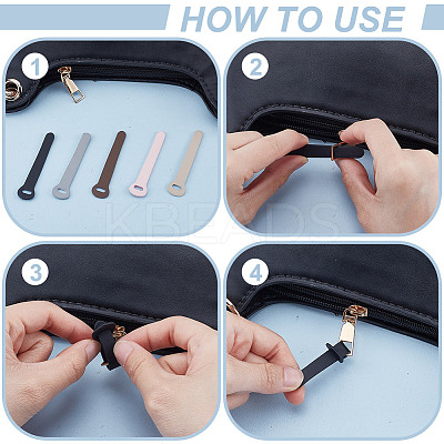 30Pcs 5 Colors Imitation Leather Zipper Pull Fixer Replacement for Tab Luggage Purse Repair Accessories FIND-NB0006-55-1