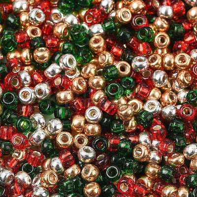 4 Colors 8/0 Christmas MIYUKI Round Rocailles Seed Beads SEED-X0058-16-1
