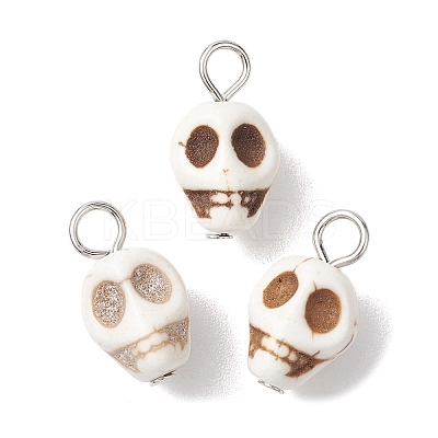 Synthetic Turquoise Pendants PALLOY-JF02668-1