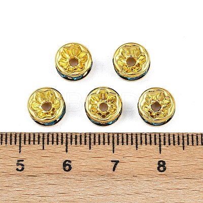 Brass Rhinestone Spacer Beads RB-A014-Z8mm-06G-1