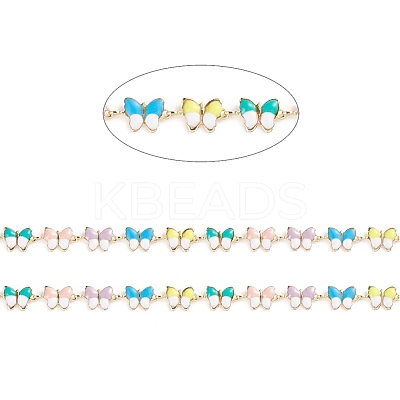 Brass Enamel Link Chains X-CHC-E021-09A-1