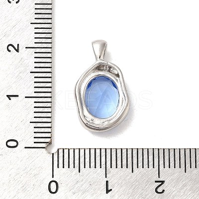 Platinum Brass Micro Pave Cubic Zirconia Pendants KK-U031-02P-05-1