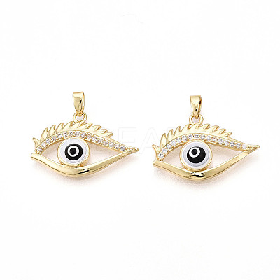 Brass Micro Pave Cubic Zirconia Pendants KK-T070-74-1