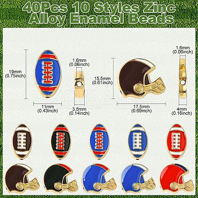 40Pcs 10 Styles Zinc Alloy Enamel Beads FIND-CJ0003-77-1