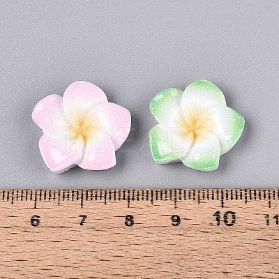 Plumeria Flower Opaque Resin Cabochons CRES-T025-30M-02-1