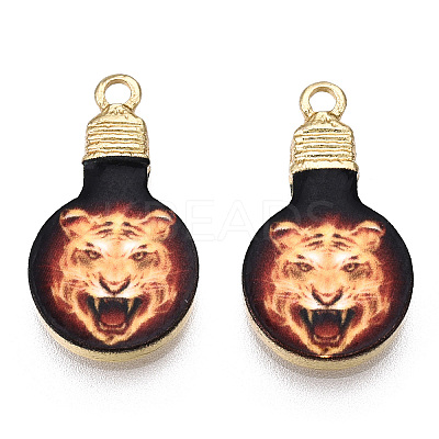 Printed Alloy Enamel Pendants ENAM-N056-178-02-1