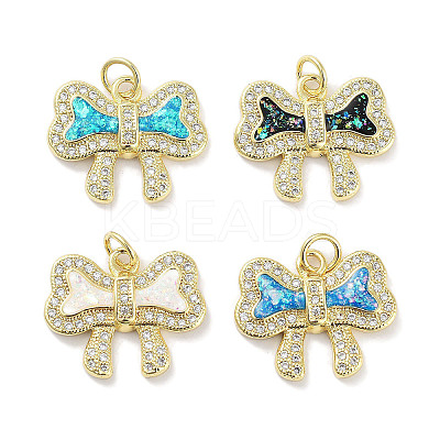Brass Micro Pave Clear Cubic Zirconia Pendants KK-L213-009G-1