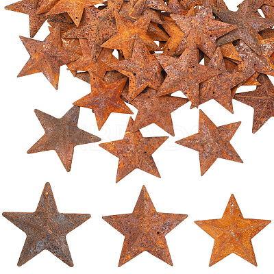 60Pcs 3 Styles Star Rust Iron Big Pendants IFIN-GF0001-13B-1