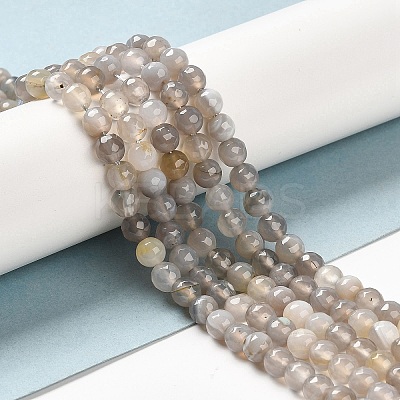 Natural Striped Agate/Banded Agate Beads Strands G-A246-8mm-02-1