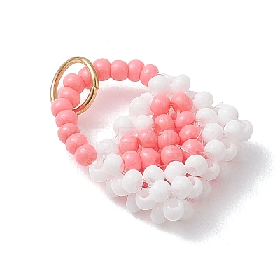 Glass Seed Beaded Handbag Pendants PALLOY-MZ01217-03-1