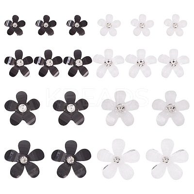 80Pcs 8 Styles Flower Resin Cabochons RESI-TA0004-28B-1