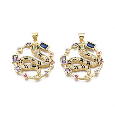 Brass Micro Pave 
Cubic Zirconia Pendants ZIRC-N039-229-1