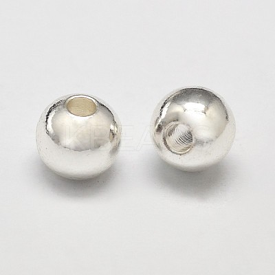 Rack Plating Brass Round Spacer Beads X1-KK-I601-6mm-S-RS-1