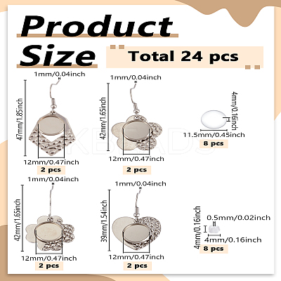 DIY 304 Stainless Steel Dangle Earring Making Kits DIY-LP0005-21B-P-1