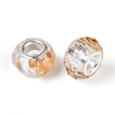 Transparent Resin Rondelle European Beads RESI-N044-01-1