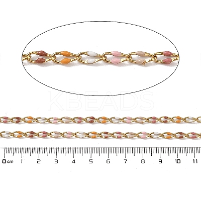 Ion Plating(IP) 304 Stainless Steel Enamel Link Chain CHS-H027-01G-05-1