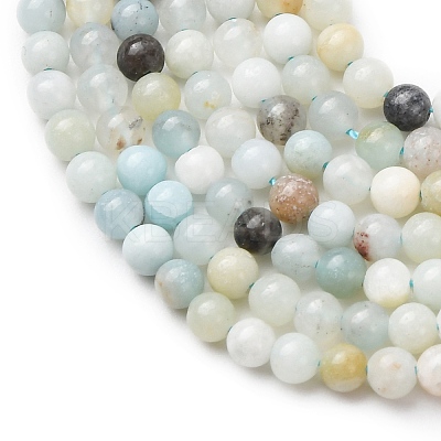 Natural Flower Amazonite Beads Strands G-Z116-A18-3mm-1
