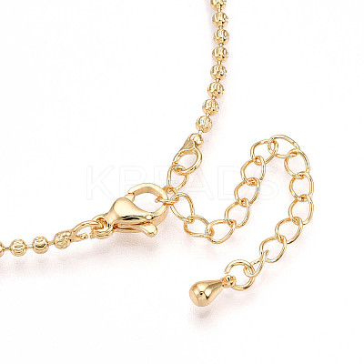 2MM Brass Textured Ball Chain Necklace Making KK-N258-21G-1