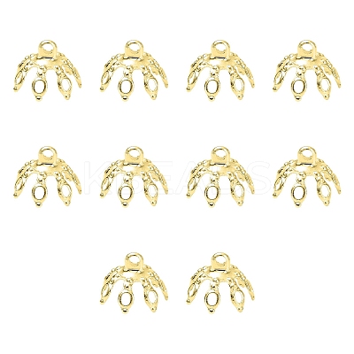 20Pcs Brass Bead Cap Pendant Bails KK-YW0003-45G-1