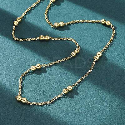 304 Stainless Steel Double Round Rope Chain Necklaces NJEW-C073-06G-1