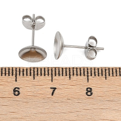 304 Stainless Steel Stud Earring Findings STAS-D389-03E-P-1