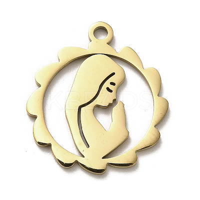 304 Stainless Steel Pendants STAS-B054-08G-1