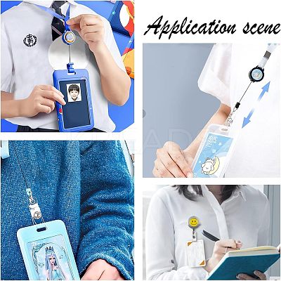 4 Pcs 4 Styles PVC Paw Badge Reel AJEW-CA0001-28A-1