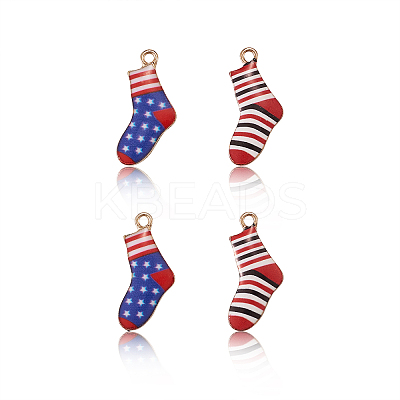 20Pcs 2 Colors Alloy Enamel Christmas Theme Pendants PALLOY-CJ0001-138-1