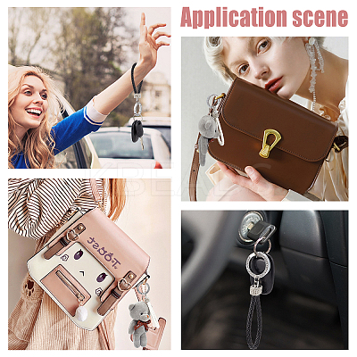 2Pcs 2 Colors Imitation Leather Keychain KEYC-GA0001-13-1