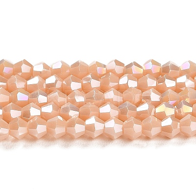Opaque Solid Color Electroplate Glass Beads Strands X1-GLAA-F029-P4mm-A06-1