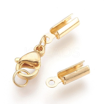 304 Stainless Steel Lobster Claw Clasps X-STAS-P207-07G-D-1