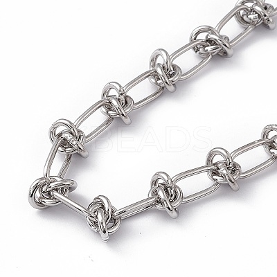 Non-Tarnish 304 Stainless Steel Kont Link Chain Necklace for Men Women NJEW-P269-02P-1