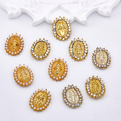 30Pcs 3 Style Alloy Rhinestone Cabochons MRMJ-HY0001-07-1
