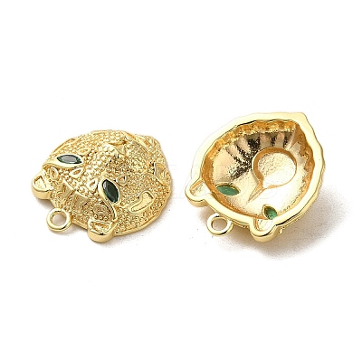 Brass Micro Pave Green Cubic Zirconia Pendants KK-G481-08G-1