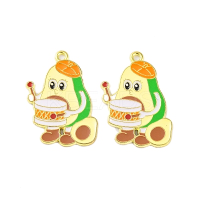 Golden Plated Alloy Enamel Pendants ENAM-Z017-10G-01-1