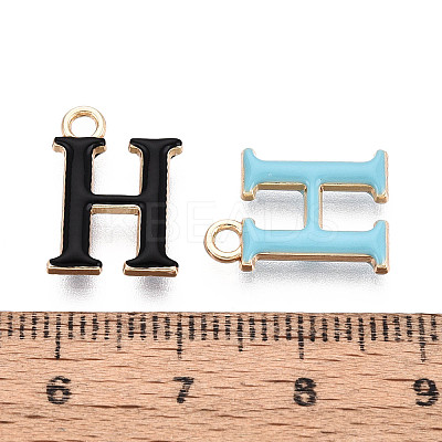 Rack Plating Alloy Enamel Pendants ENAM-T024-53H-G-1