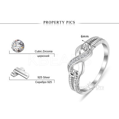 Brass & Clear Cubic Zirconia Finger Rings for Women FS-WGA713C-04-1