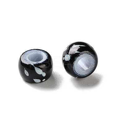 Spray Painted ABS Plastic European Beads KY-G033-01A-11-1