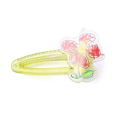Flower Acrylic Alligator Hair Clips OHAR-H002-01E-1