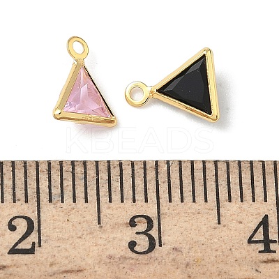 Brass with Cubic Zirconia and Glass Pendants KK-Z136-28G-1